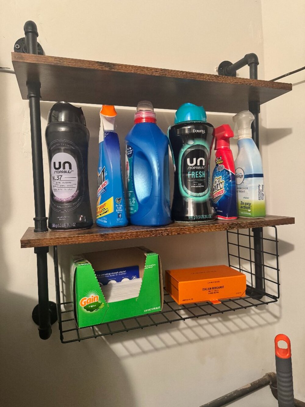 Industrial Pipe Shelving 2 Tiers 24in Bathroom Floating Shelves Wall Mounted